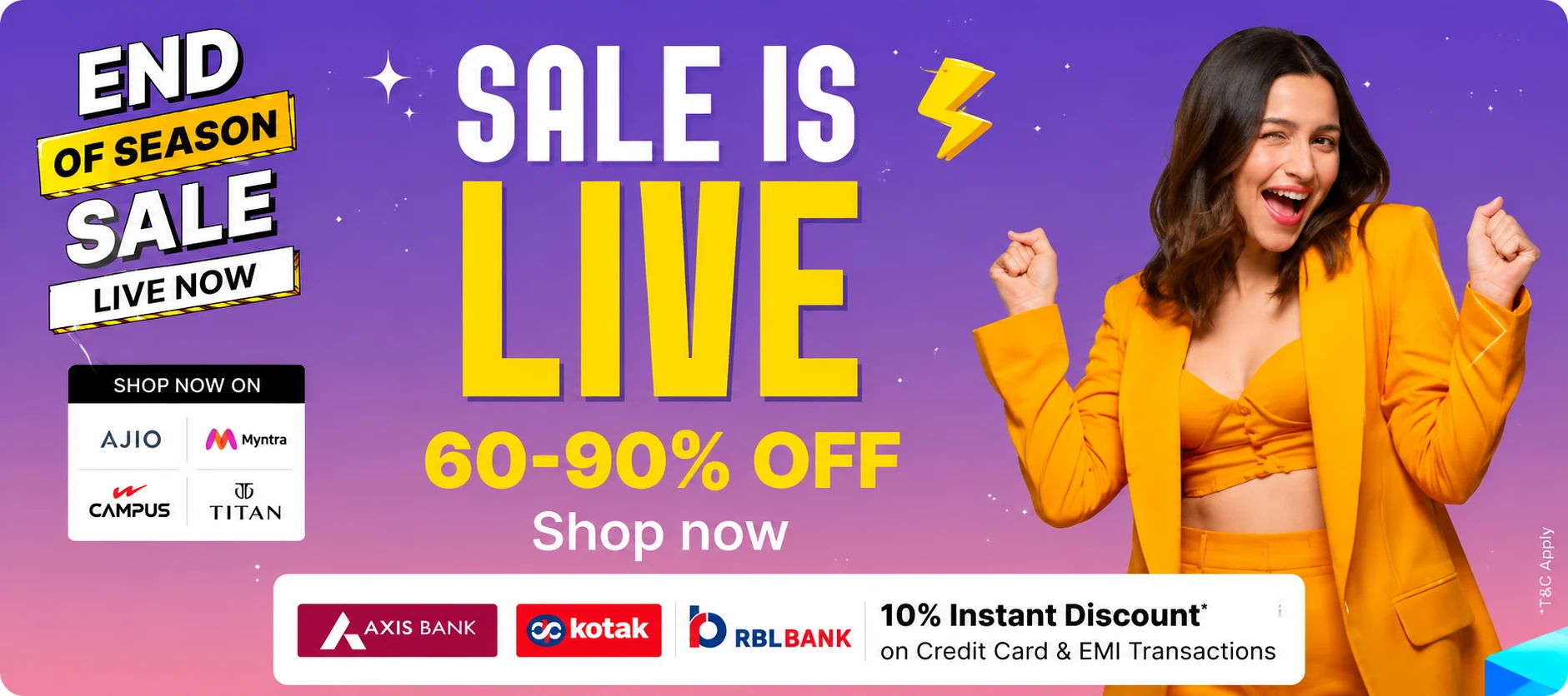 End of season sale, 60 to 90 percent off